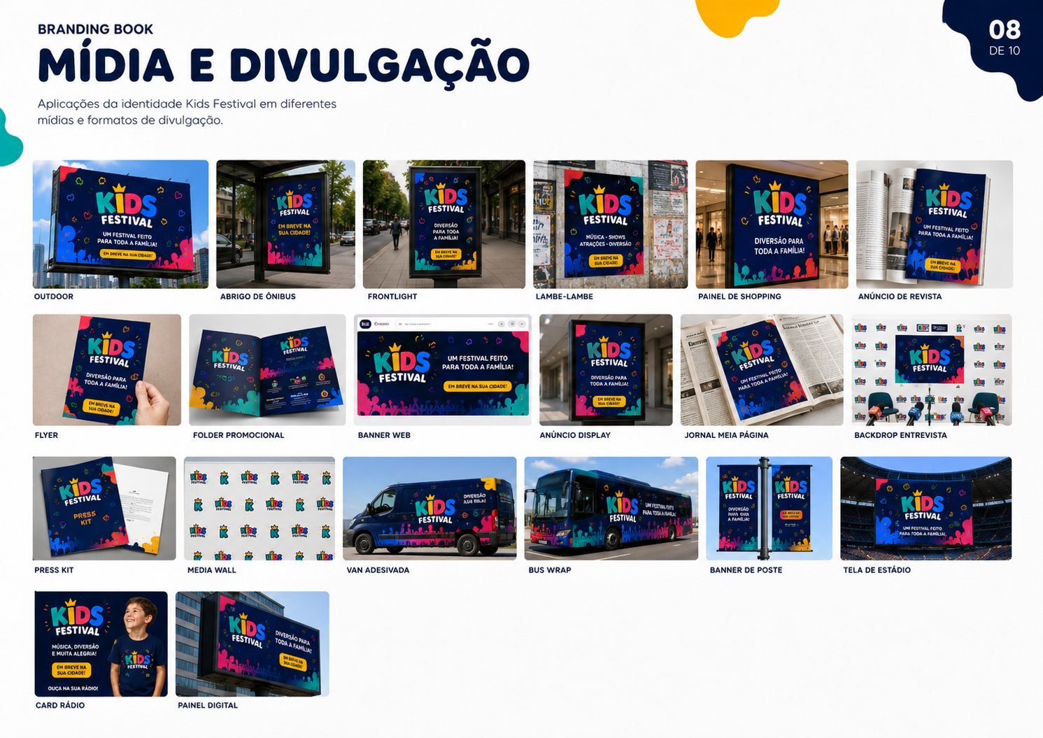 Kids Festival branding book media page