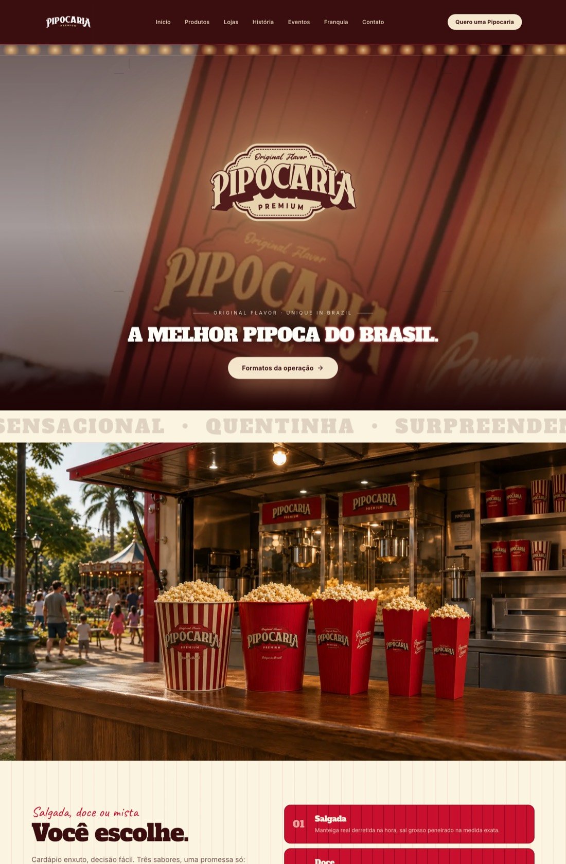 Pipocaria Premium website