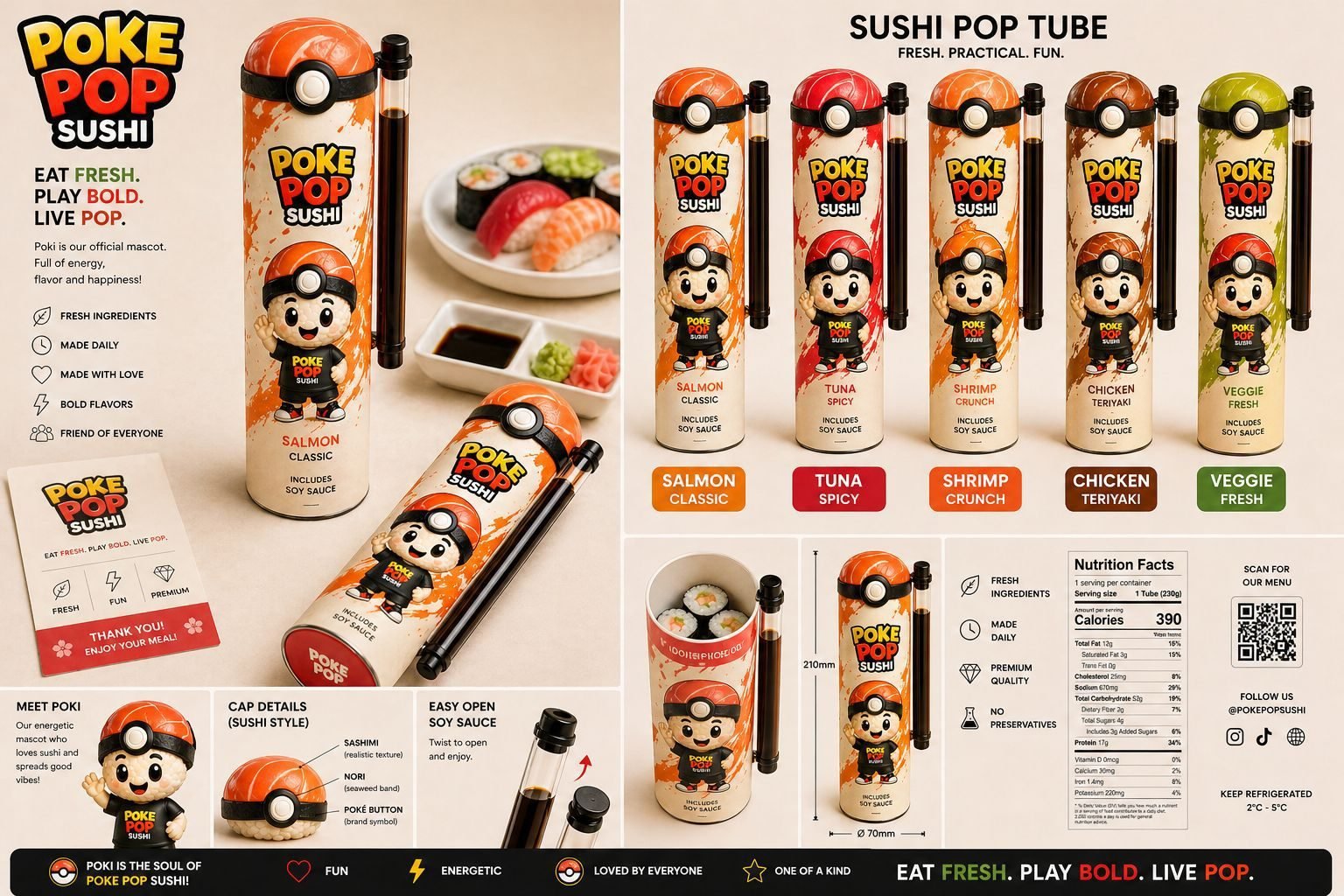 Poke Pop Sushi packaging